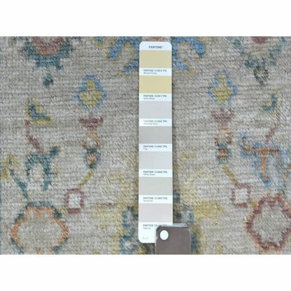 2'8"X9'9" Afghan Angora Ushak Soft Wool Hand Knotted Gray Runner Rug