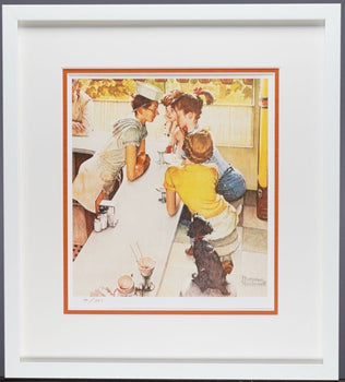 Norman Rockwell Diamond Screening Soda Fountain Limited Edition Print 50/300 Usa
