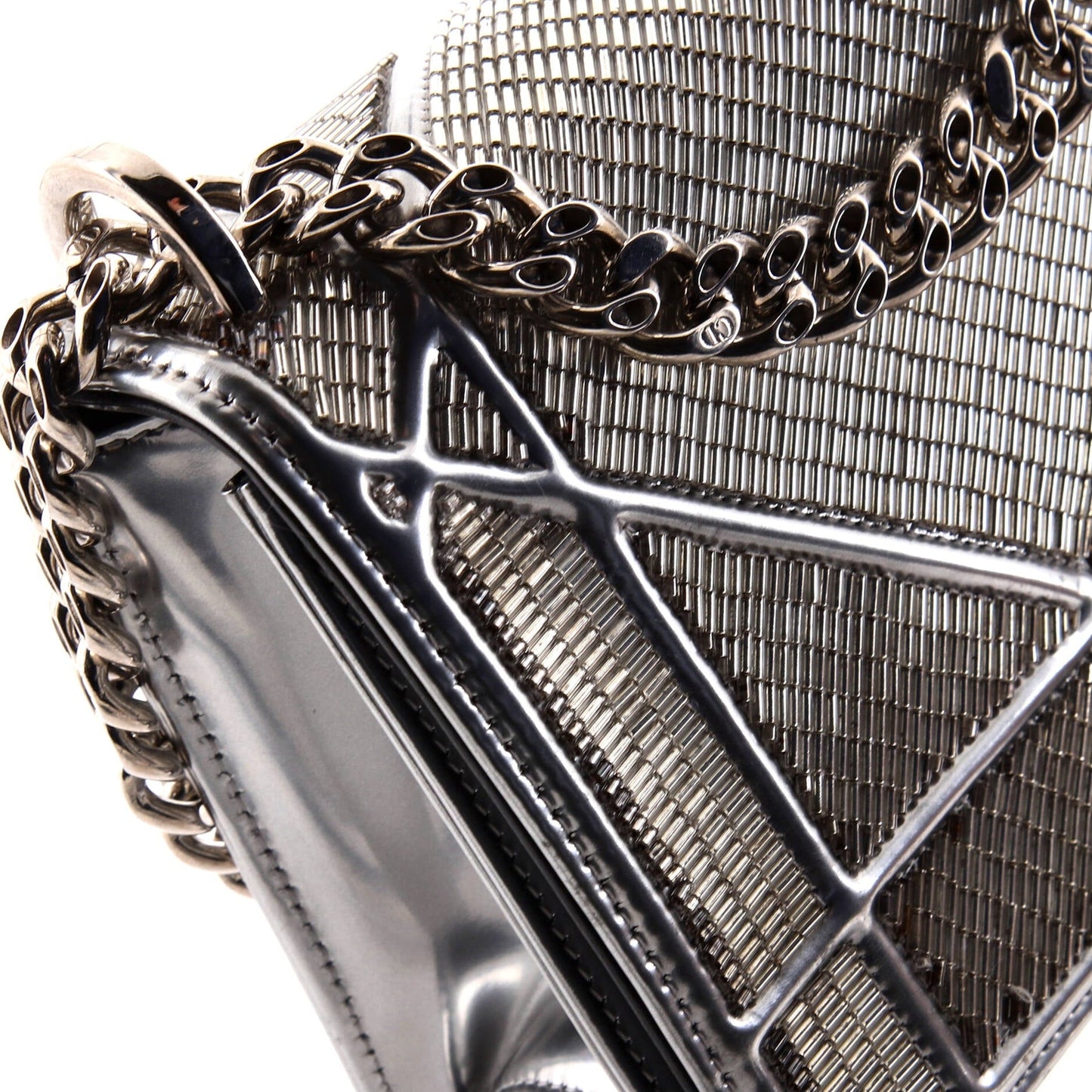 Christian Dior Diorama Flap Bag Beaded Leather Small