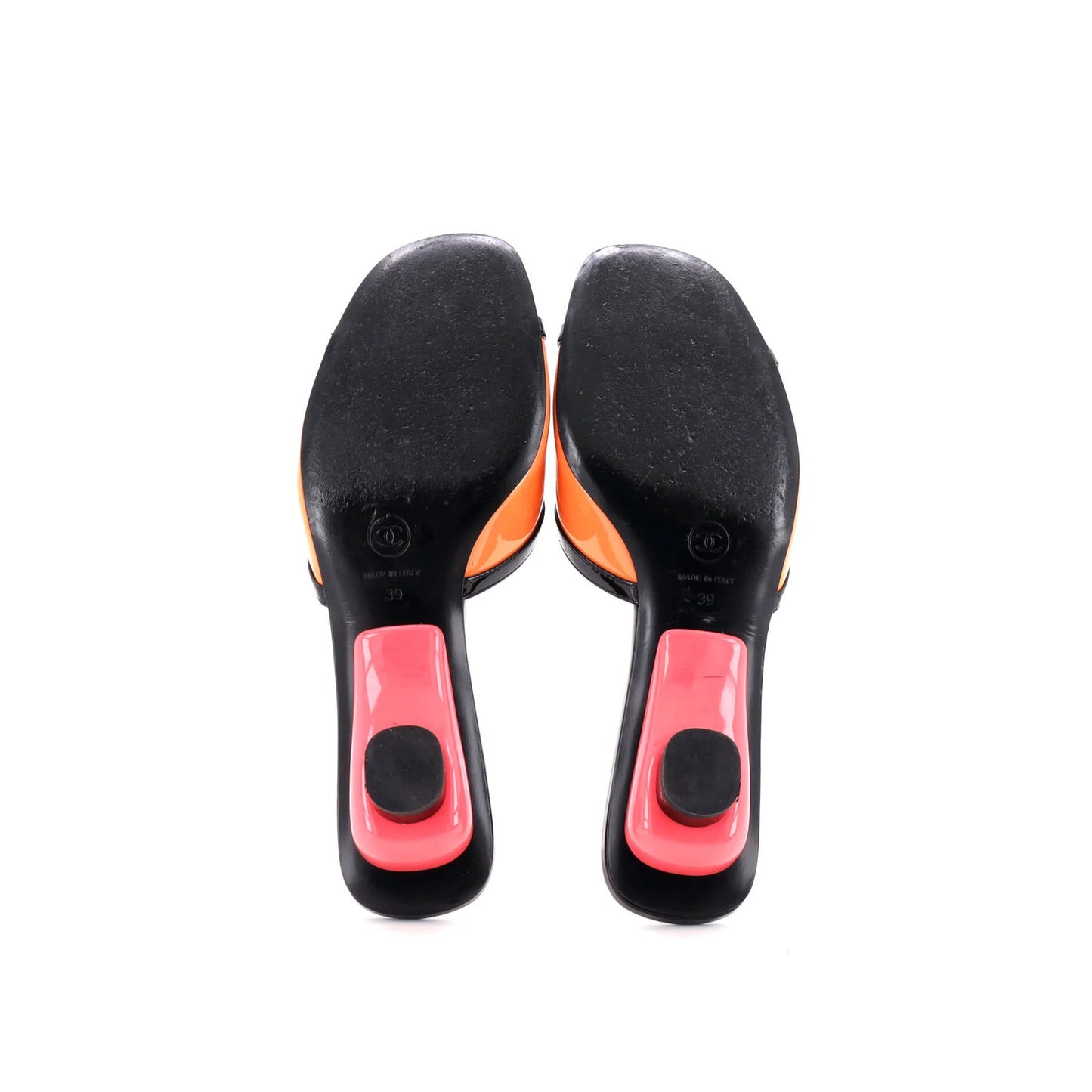 Chanel Women'S Cc Slide Heels Patent