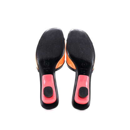 Chanel Women'S Cc Slide Heels Patent