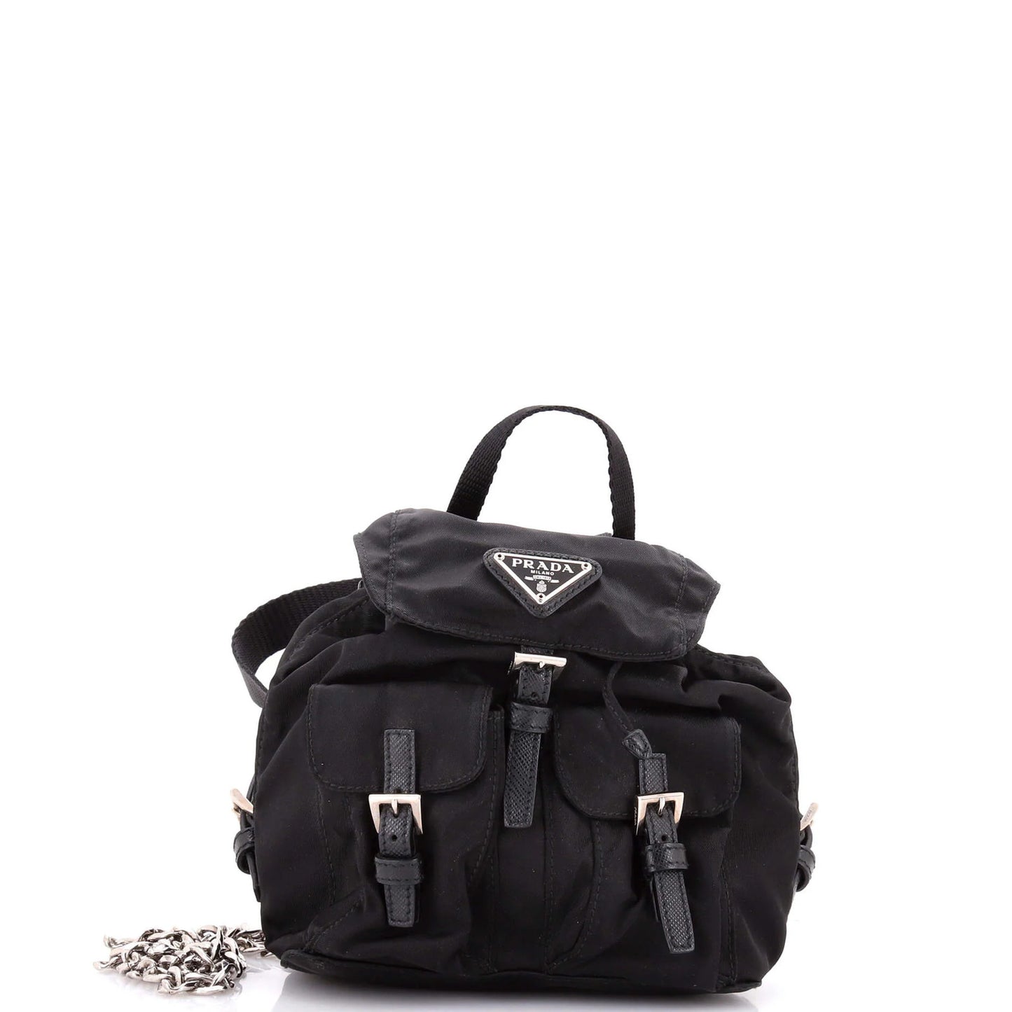 Prada Convertible Chain Backpack Tessuto Mini