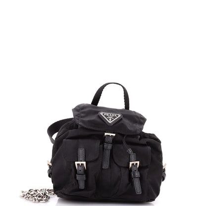 Prada Convertible Chain Backpack Tessuto Mini