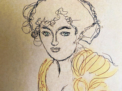 Gustav Klimt Hand Signed Numbered Crayon - Egon Schiele Alberto Giacometti