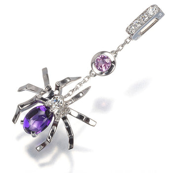 Chaumet Pendant Attrape-Moi Spider Amethyst Diamond 18K 750 White Gold