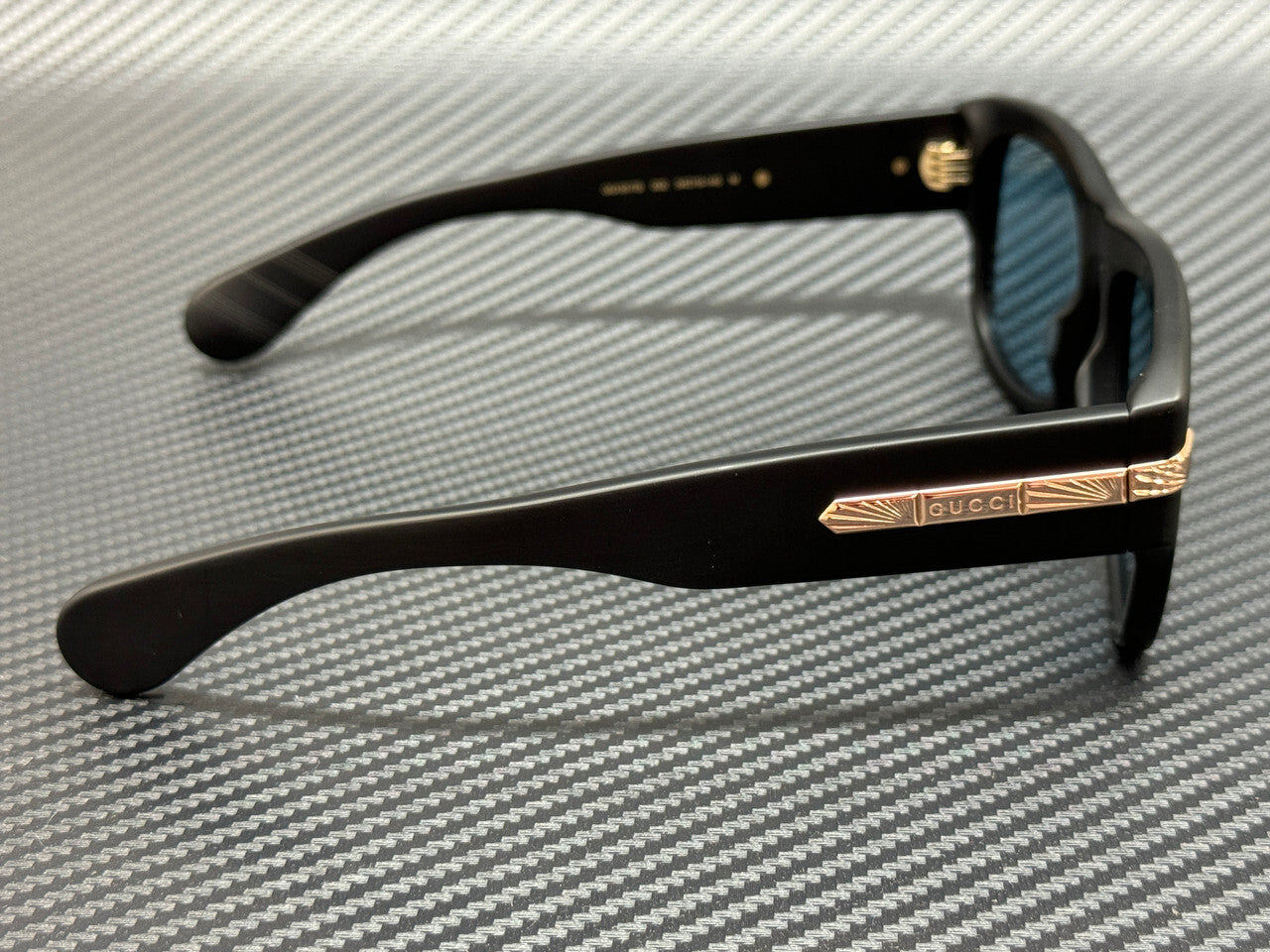 Gucci Gg1517S 002 Matte Black Blue Unisex 54 Mm Medium Sunglasses