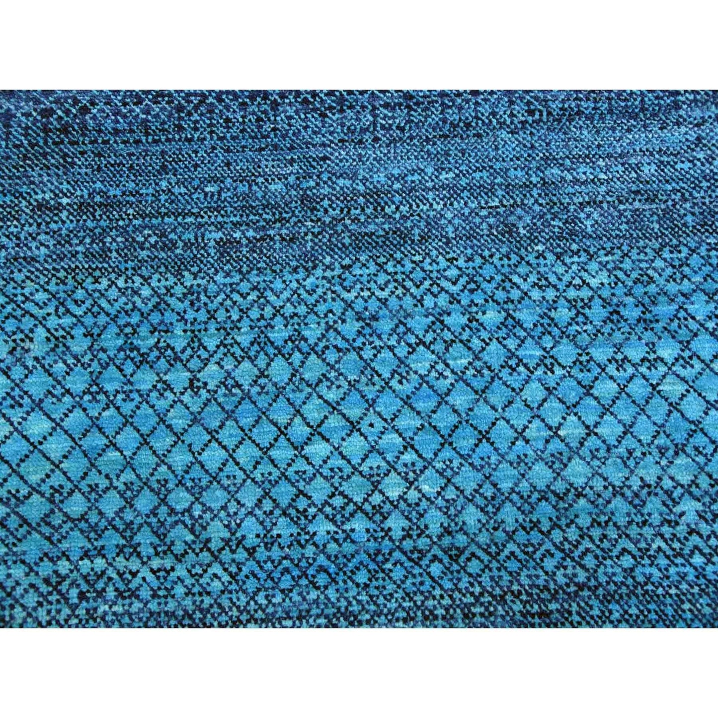 10'X14'1" Blue Chiaroscuro Collection Hand Knotted Wool Oriental Rug