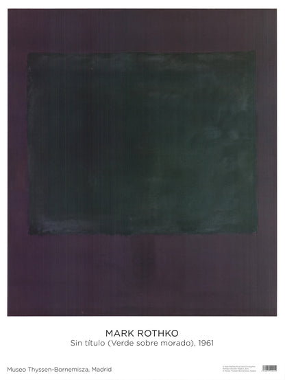 Mark Rothko Green On Purple " Offset Lithograph Abstract