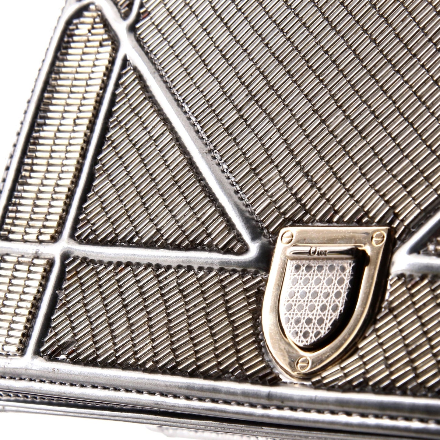 Christian Dior Diorama Flap Bag Beaded Leather Small