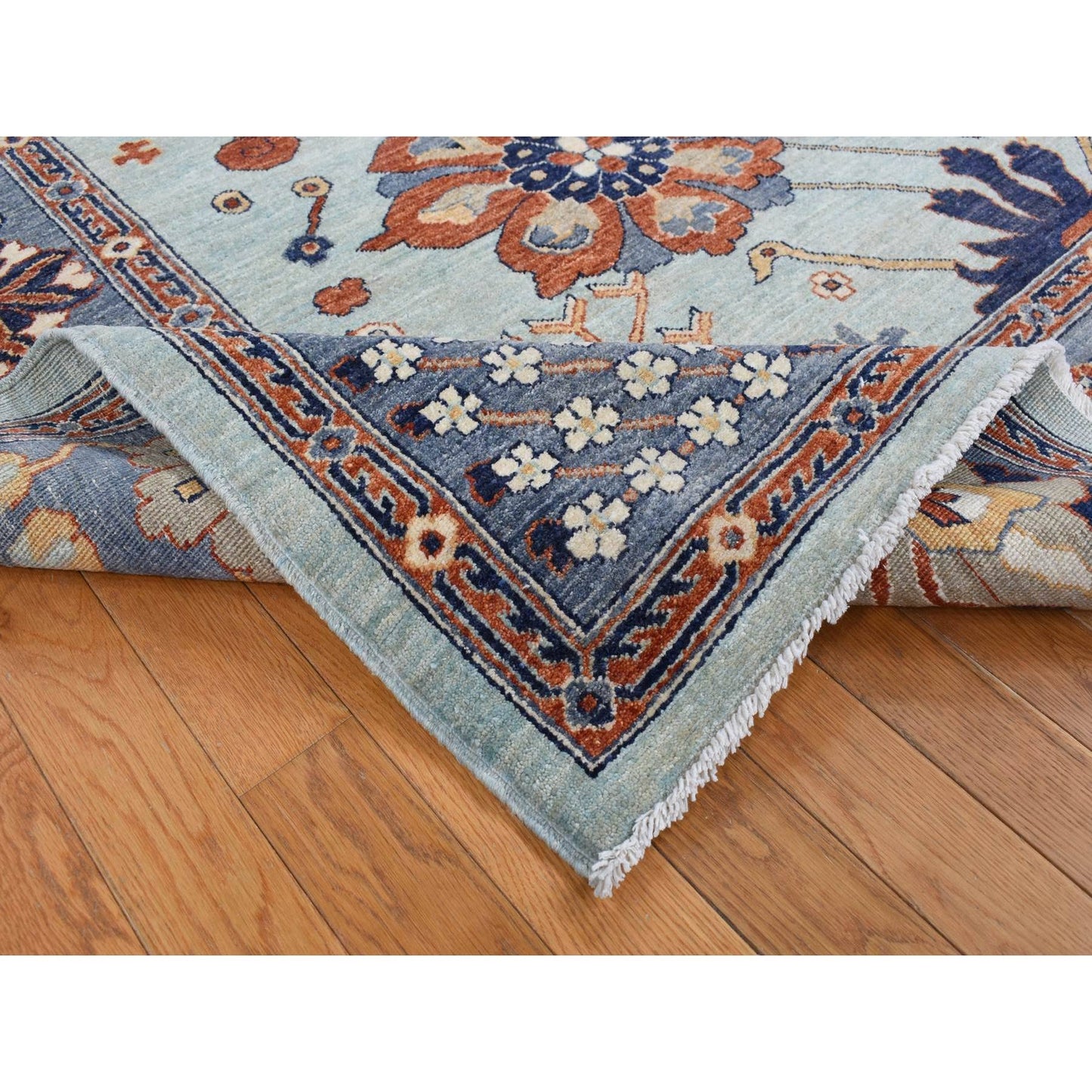 8'2''X10' Gray Peshawar With Sultanabad Design Hand Knotted Soft Wool Rug