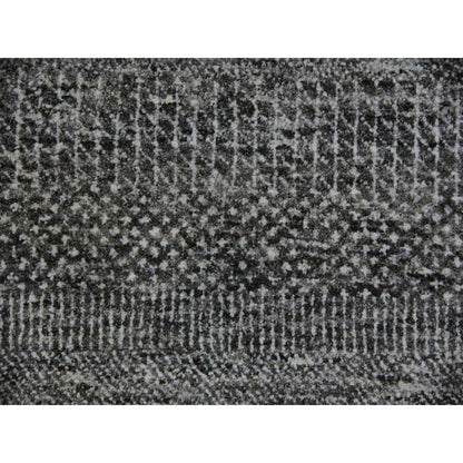 8'1"X8'2" Harbor Gray Undyed Wool Grass Design Square Hand Knotted Rug