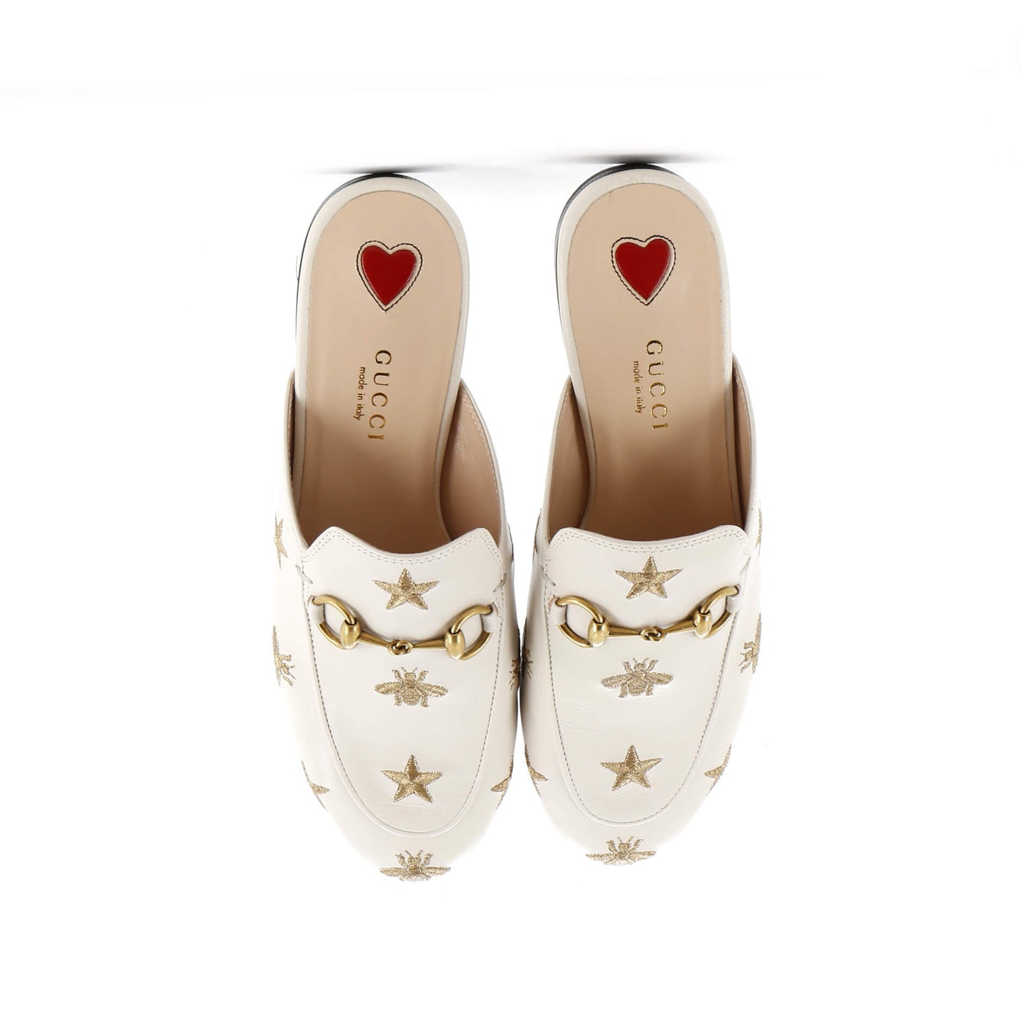 Gucci Women'S Princetown Mules Embroidered Leather