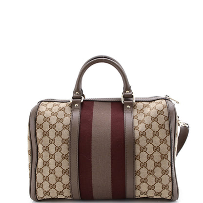 Gucci Vintage Web Boston Bag Gg Canvas Medium