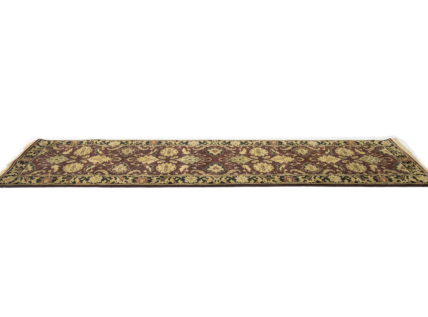27X10 Handmade Wool Oriental Runner Rug Agra Jaipur Floral Hallway Carpet