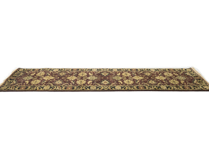 27X10 Handmade Wool Oriental Runner Rug Agra Jaipur Floral Hallway Carpet