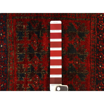 2'4"X2'4" Red Vintage Zoroastrian Saddle Bag Wool Hand Knotted Square Rug