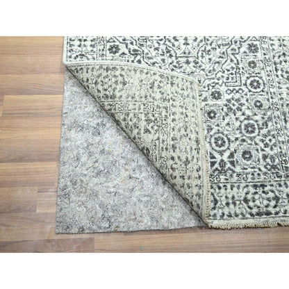 2'8"X26' Ivory Pre Historic Mamluk Design Hand Knotted Wool Runner Rug