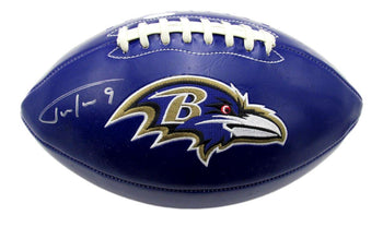 Justin Tucker Signed/Autographed Purple Ravens Logo Football Jsa 189763