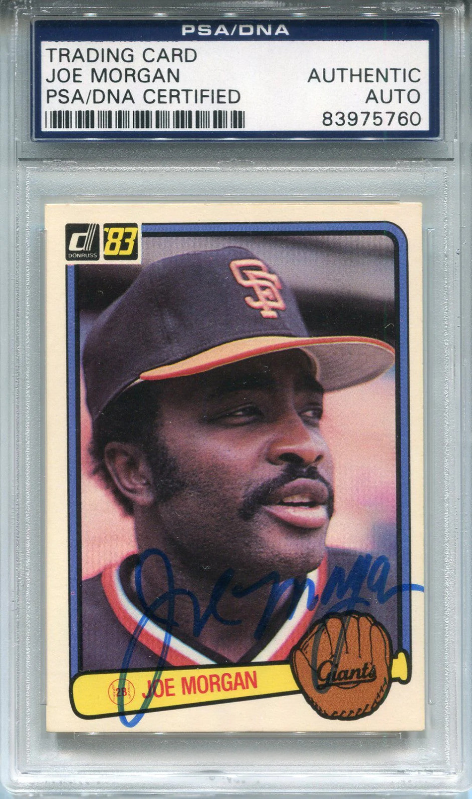 Joe Morgan Autographed 1983 Topps Card (Psa)