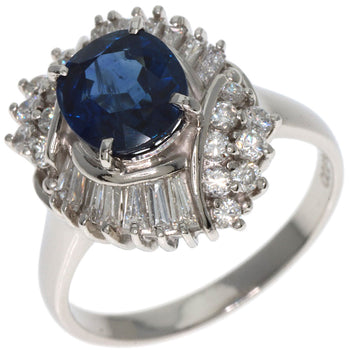2.216Ct Sapphire Diamond Ring Platinum Pt900 7.71G