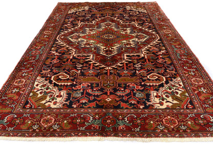 Handmade Vintage Heriz Oriental Rug Classic