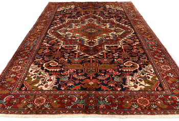 Handmade Vintage Heriz Oriental Rug Classic