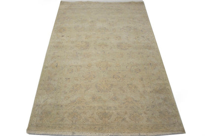 Handmade Oushak Chobi Oriental Rug Muted Floral