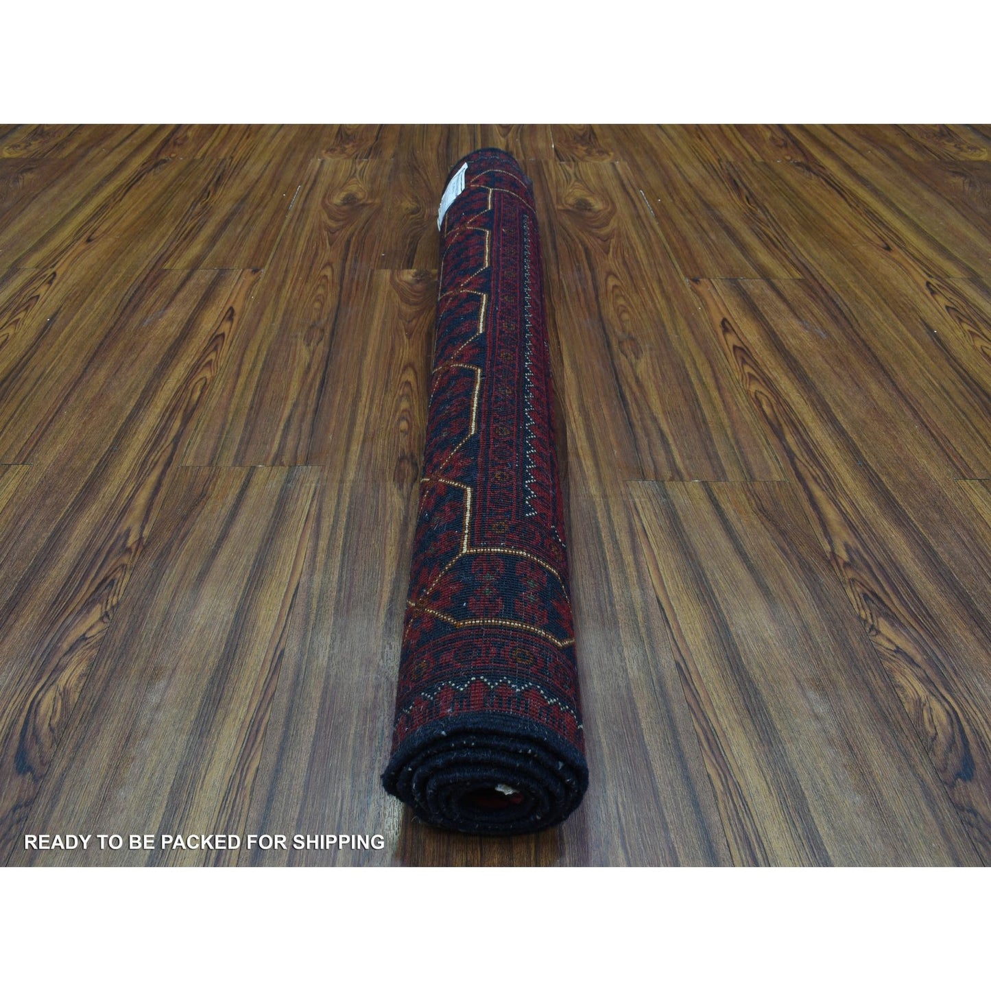 3'4"X4'9" Red Afghan Khamyab Soft And Shiny Wool Hand Knotted Rug