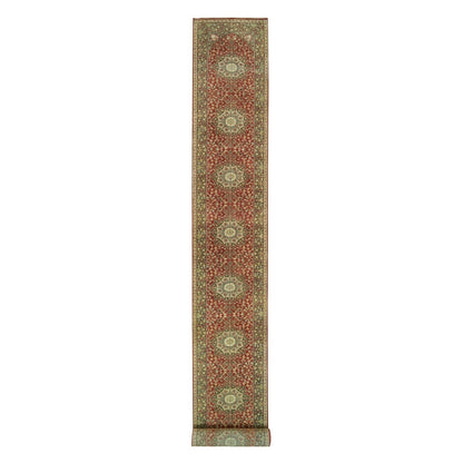 2'7"X22' Cherry Red Wool Haji Jalili Design Hand Knotted Xl Runner Rug