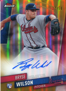 Bryse Wilson Autographed 2019 Topps Finest Gold Refractor Rookie Card 37/50