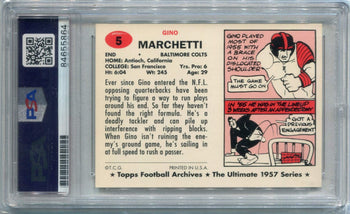 Gino Marchetti 1957 Topps Reprint Autographed