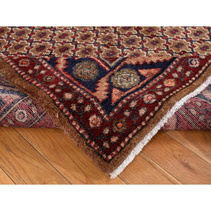5'X9'6" Brown New Zoroastrian Serrib Pure Wool Hand Knotted Runner Rug
