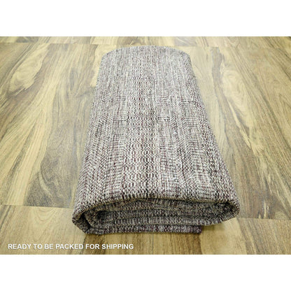 9'X12' Red & White Oxidized Grass Design Wool Hand Knotted Oriental Rug