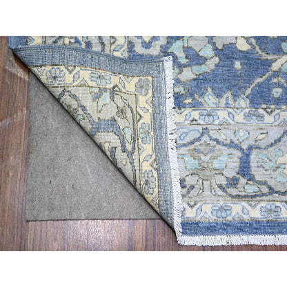 6'2"X8'10" Queen Blue Finer Peshawar Extra Soft Wool Hand Knotted Rug