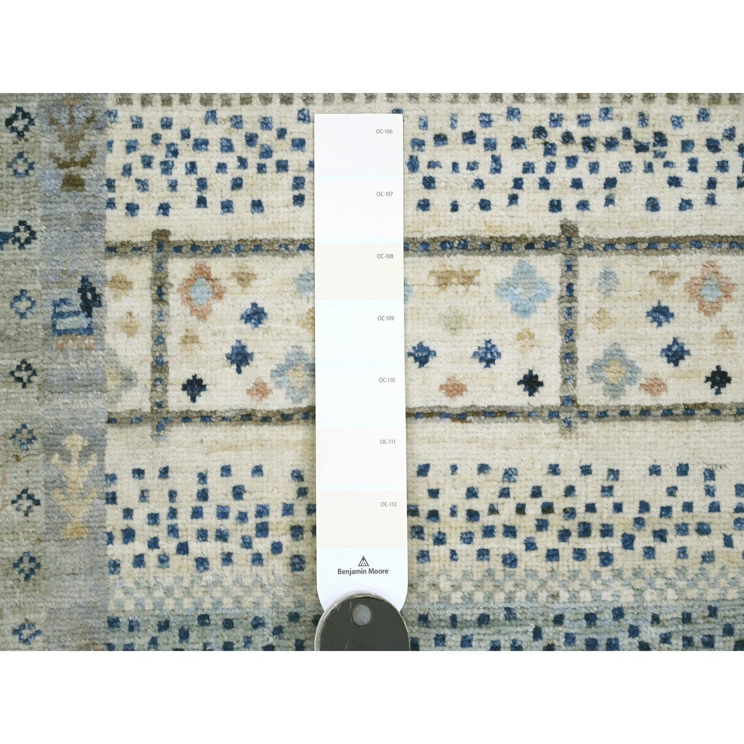 2'10"X9'7" White Kashkuli Animal Figurines Wool Hand Knotted Runner Rug