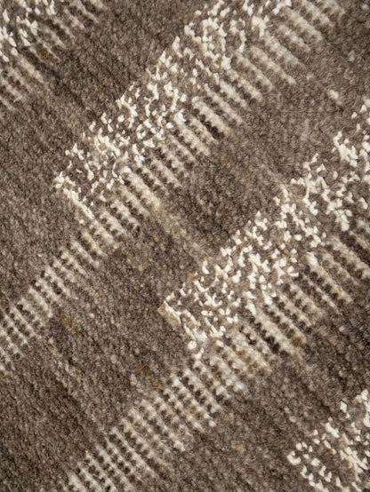 8x10 Hand-Knotted Bas-Relief Modern Oriental Rug Brown Wool Area Carpet