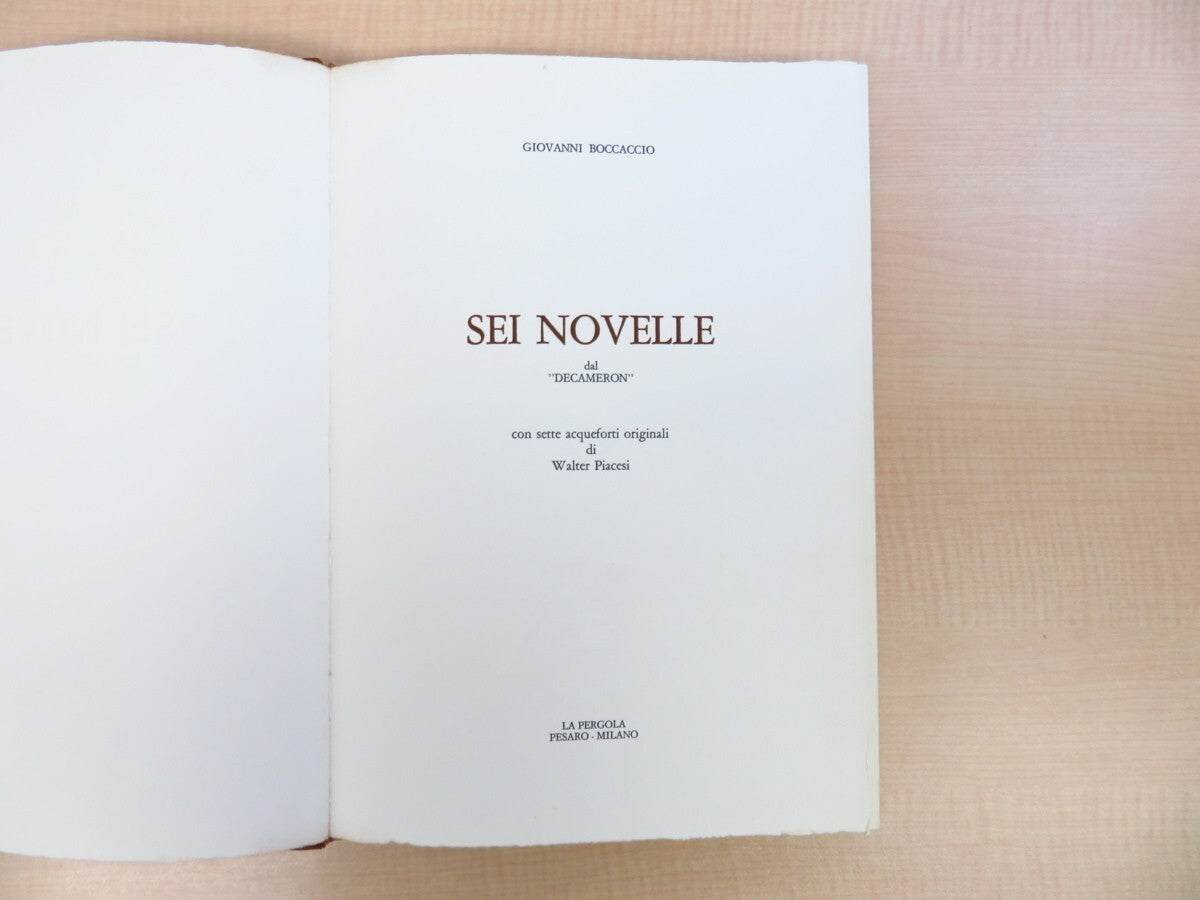 Giovanni Boccaccio ?Sei Novelle Dal Decameron? Illustrated By Walter Piacesi