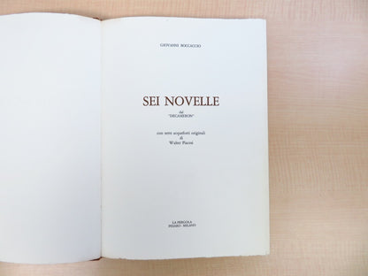 Giovanni Boccaccio ?Sei Novelle Dal Decameron? Illustrated By Walter Piacesi