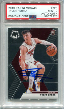 Tyler Herro 2019 Panini Mosaic #223 Psa Mint 9/Auto Authentic Card