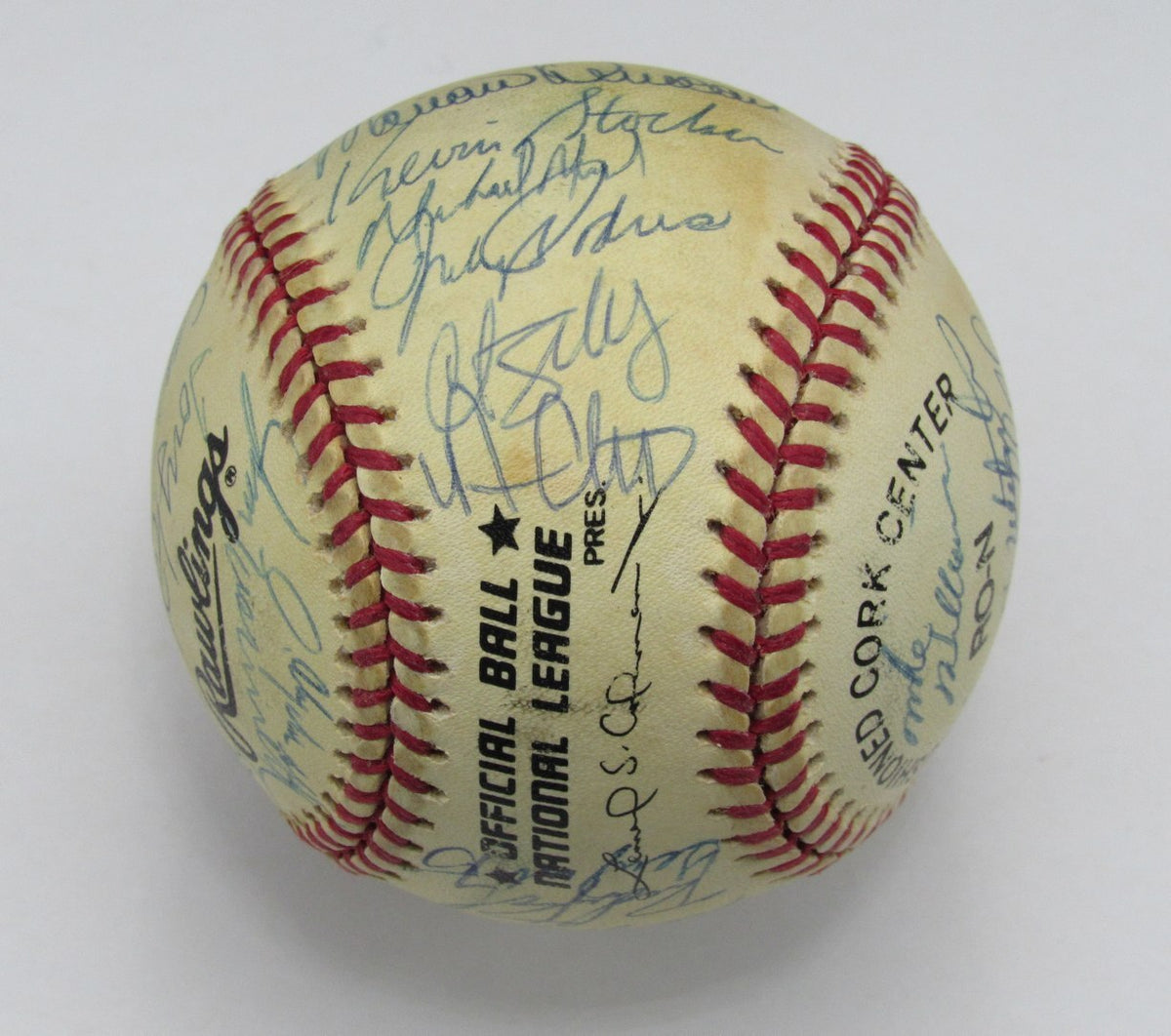 Curt Schilling Signed 191885 Phillies Team Baseball 33 Van Slyke ONL