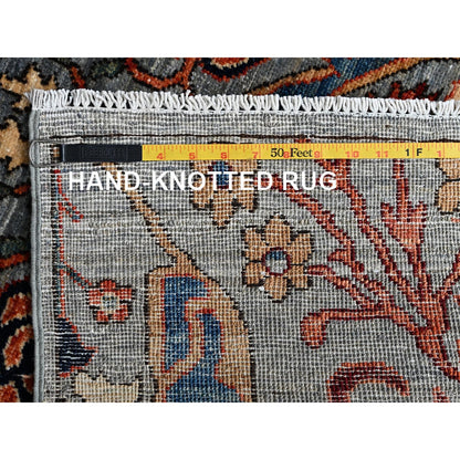 2'9"X10' Mist Gray Bijar Garus Design Soft Wool Hand Knotted Runner Rug