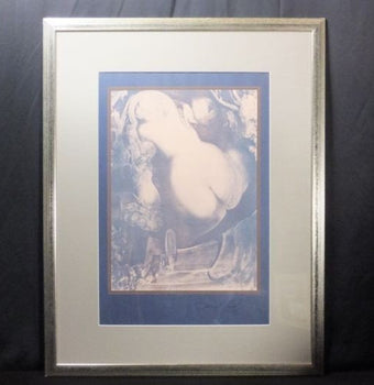 Ernst Fuchs Original Signed Silk Screen Print Salamander'S Shadow Austria Framed