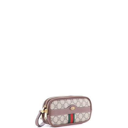 Gucci Ophidia Triple Zip Crossbody Bag Gg Coated Canvas Mini