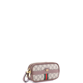 Gucci Ophidia Triple Zip Crossbody Bag Gg Coated Canvas Mini