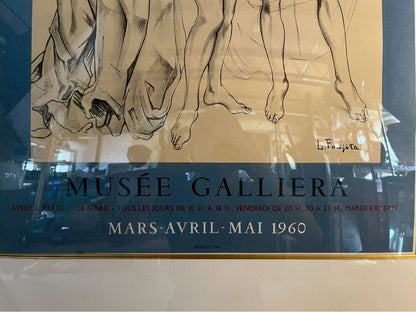 Lonard Foujita -1960 Lithograph Poster "Les Trois Grces" Muse Galliera Paris
