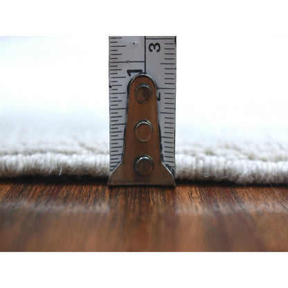 6'1"X9' Hand Knotted With Faded Colors White Wash Peshawar Shiny Wool Rug