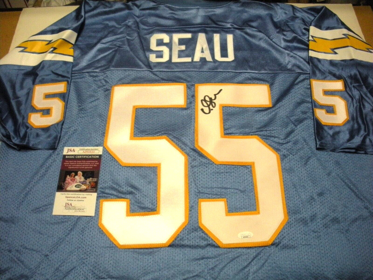 Junior Seau Sandiego Chargers Jsa/Coa Signed
