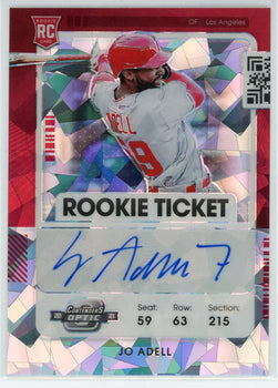 Jo Adell Autographed 2021 Panini Contenders Optic Rookie Ticket Cracked Ice Card