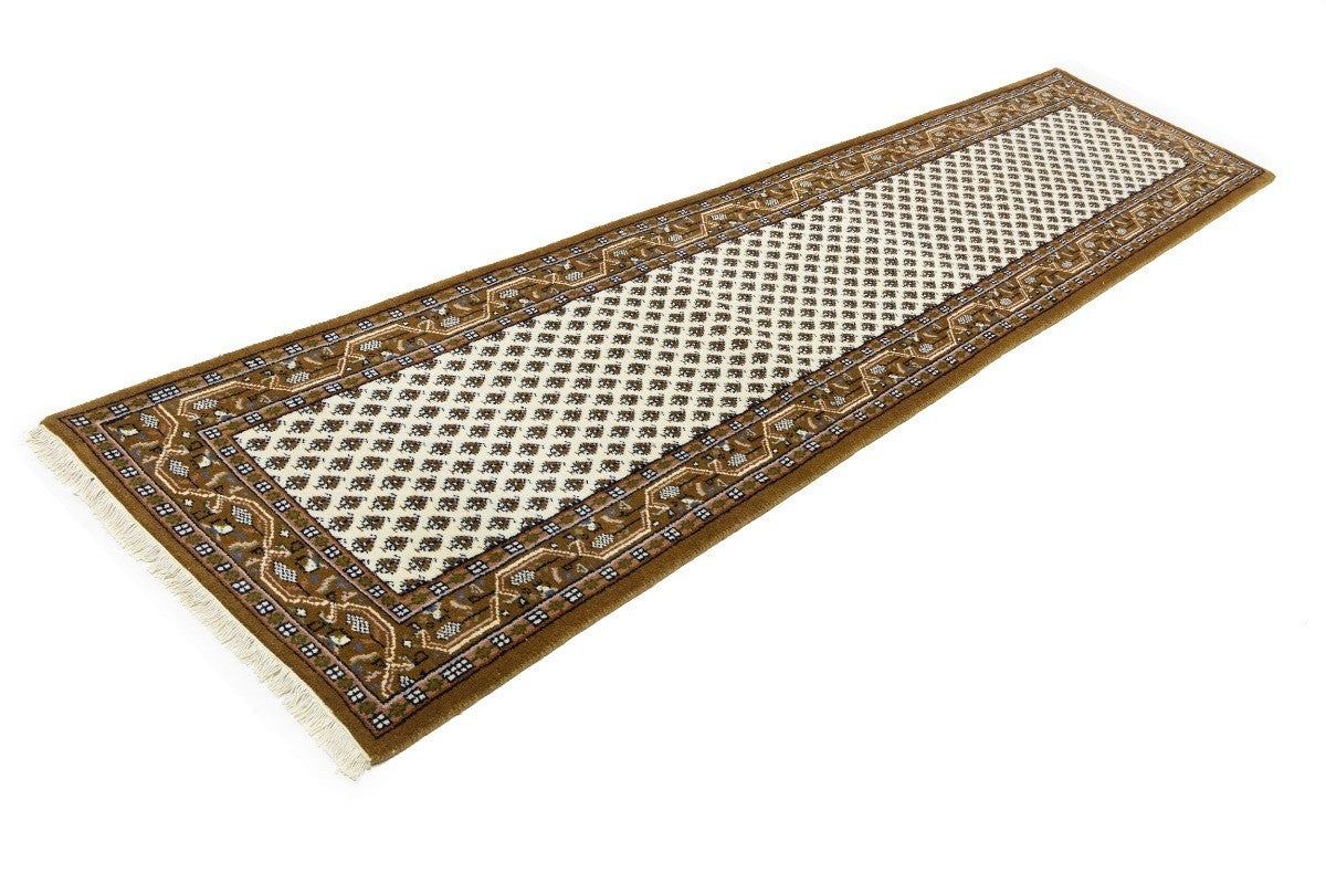 Indo-Botemir 3X11 Oriental Runner Rug Cream Floral Boho Decor Hallway Carpet