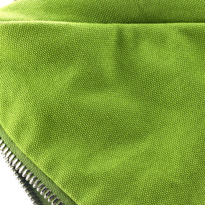 Prada Triangle Logo Zip Crossbody Bag Embossed Canvas Large